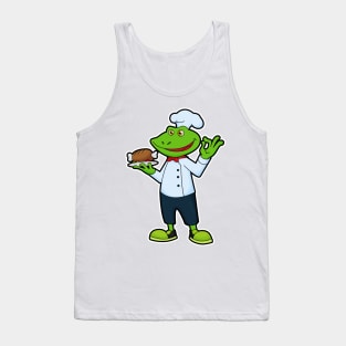 Frog as Cook with Serving plate & Chicken Tank Top